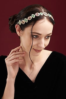 Gold Plated Kundan Polki Mathapatti