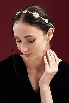 Gold Plated Kundan Polki Headband
