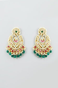 Gold Plated Kundan Chandbali Earrings