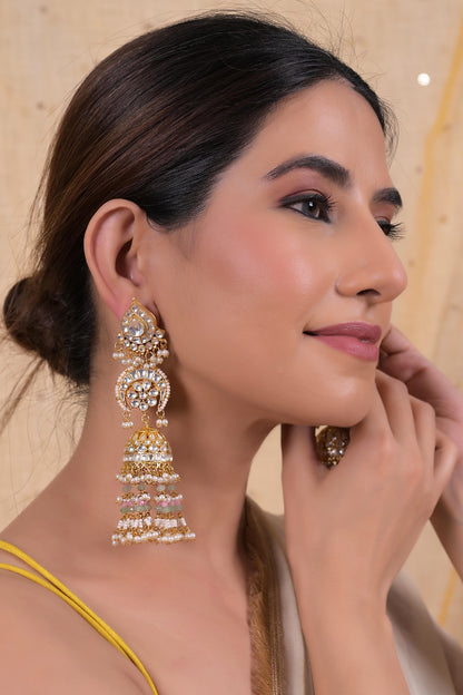Gold Plated Jadau Kundan Polki Necklace Set