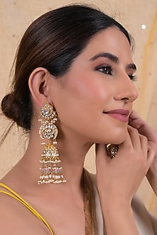 Gold Plated Jadau Kundan Polki Necklace Set