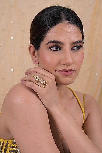 Gold Plated Jadau Kundan Polki Ring