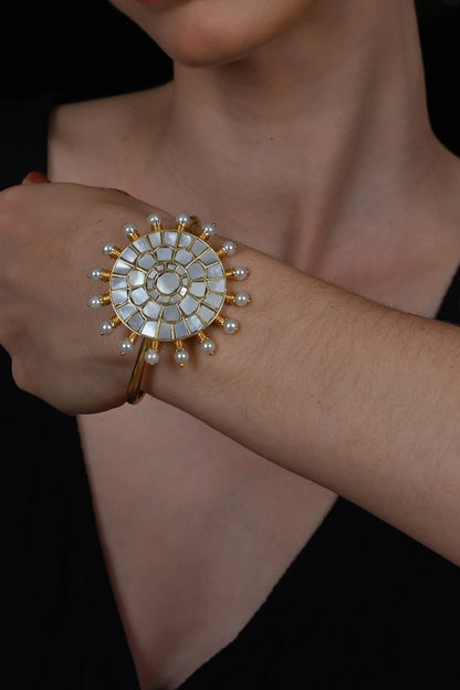 Gold Plated Mother Of Pearl Bracelet