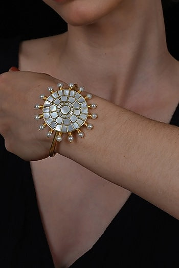 Gold Plated Mother Of Pearl Bracelet