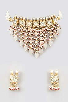 Gold Plated Imitation Kundan Choker Necklace Set