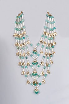 Gold Plated Kundan Polki & Pearl Enameled Mala