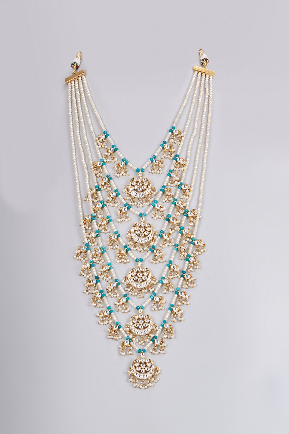 Gold Plated Kundan Polki & Pearl Mala