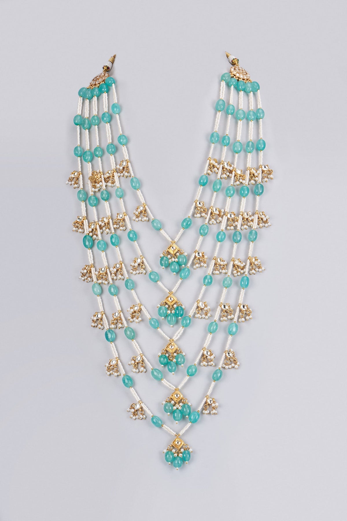 Gold Plated Kundan Polki & Pearl Mala