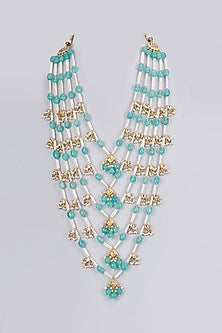 Gold Plated Kundan Polki & Pearl Mala