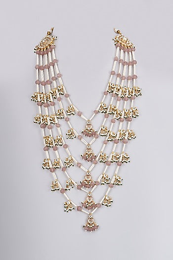 Gold Plated Kundan Polki & Pearl Mala
