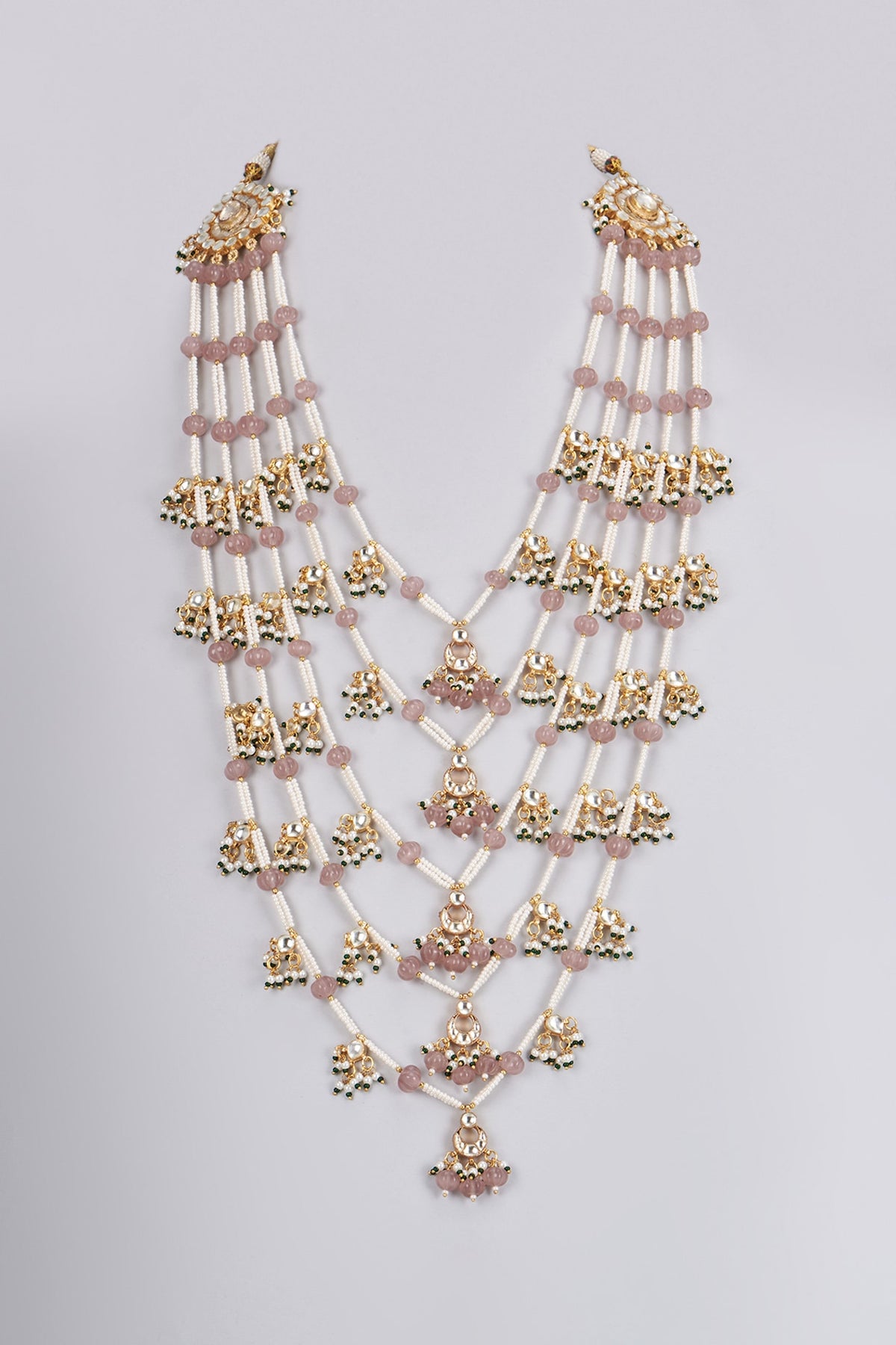 Gold Plated Kundan Polki & Pearl Mala