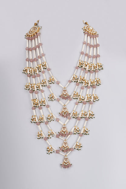 Gold Plated Kundan Polki & Pearl Mala