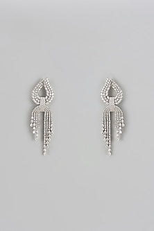 White Finish Zircon Dangler Earrings