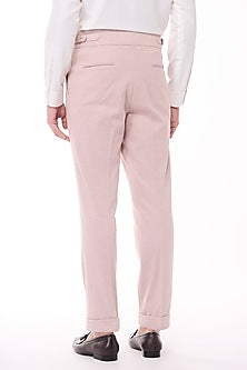 Pink Herringbone Trousers