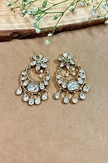 Gold Finish Kundan Polki & Droplet Choker Necklace Set