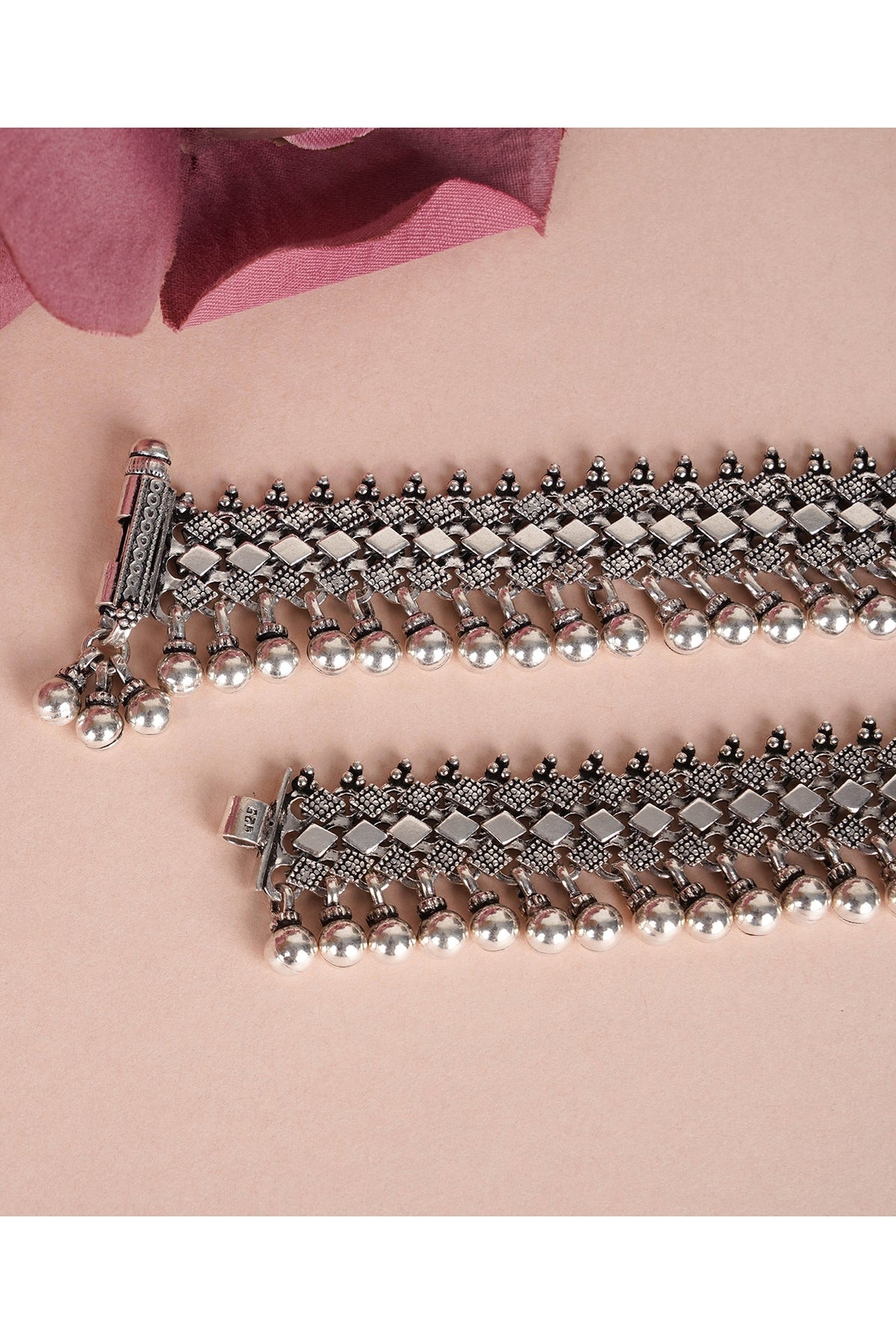Silver Finish Handcrafted Anklets In Sterling Silver