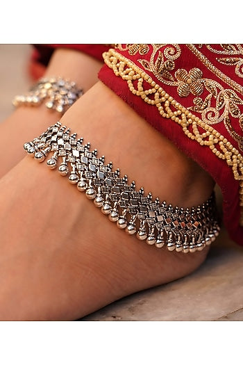 Silver Finish Handcrafted Anklets In Sterling Silver