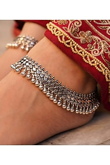 Silver Finish Handcrafted Anklets In Sterling Silver