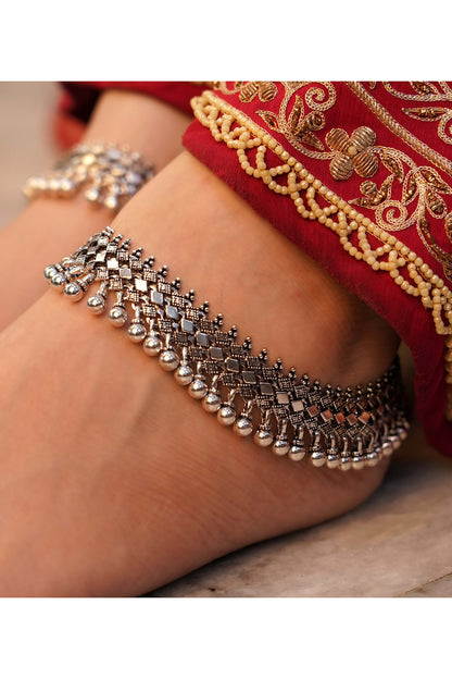 Silver Finish Handcrafted Anklets In Sterling Silver