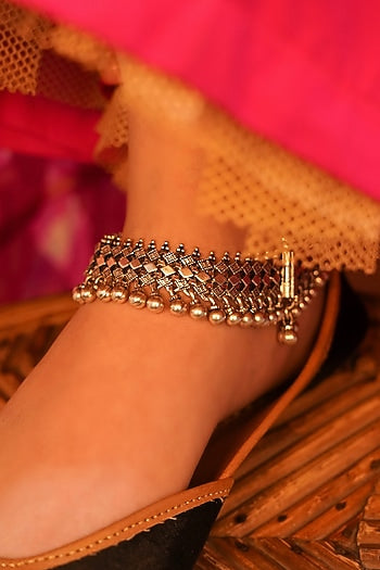 Silver Finish Handcrafted Anklets In Sterling Silver