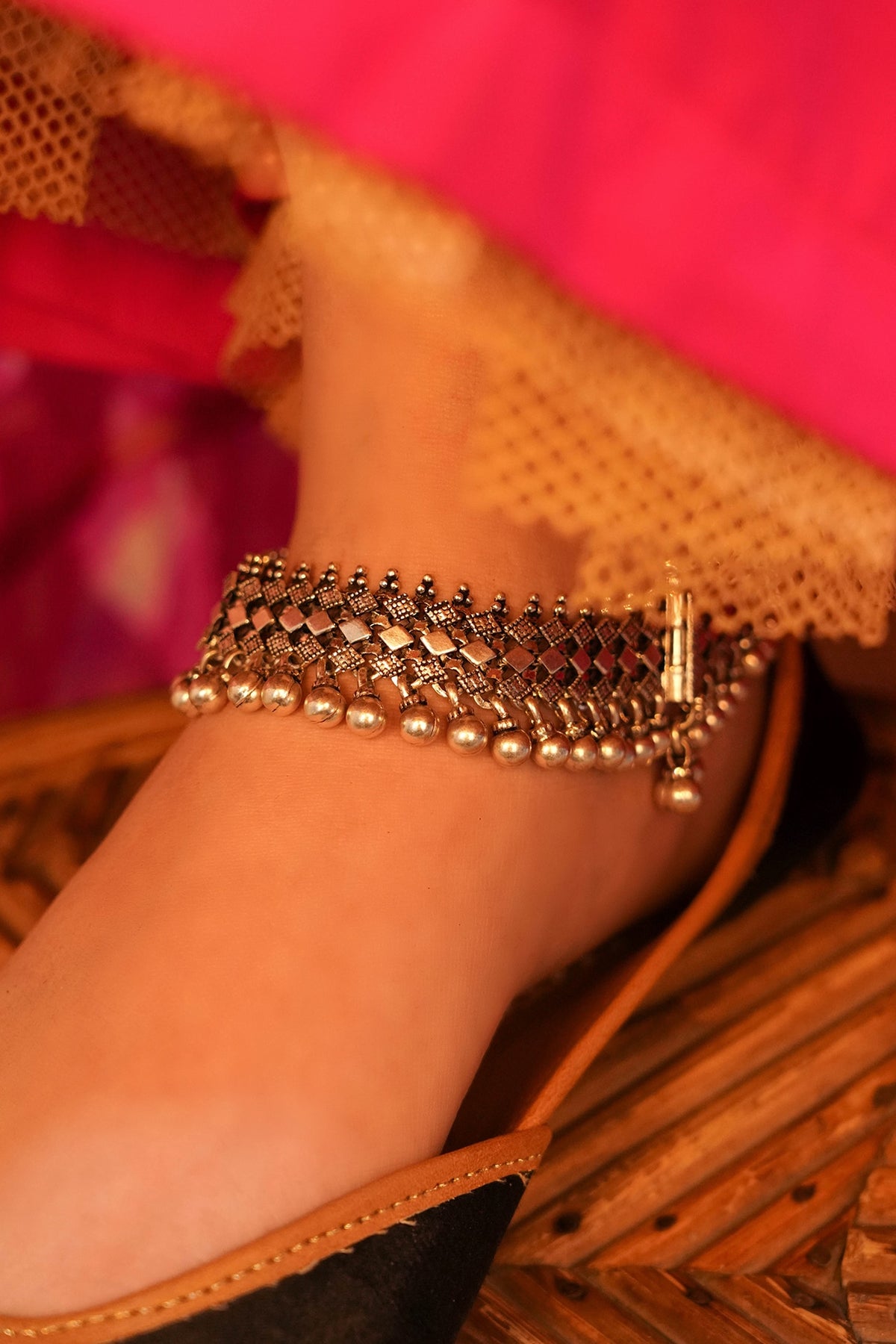 Silver Finish Handcrafted Anklets In Sterling Silver