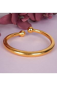 Gold Finish Handcrafted Anklet In Sterling Silver