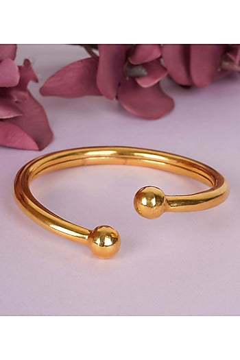 Gold Finish Handcrafted Anklet In Sterling Silver