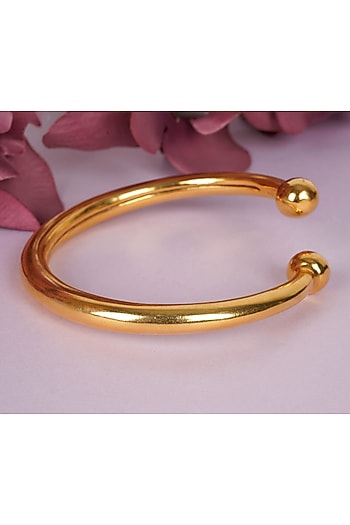 Gold Finish Handcrafted Anklet In Sterling Silver