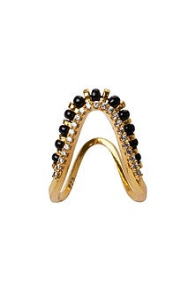 Gold Plated Zircon Ring In Sterling Silver