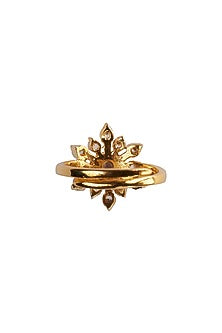 Gold Plated Zircon Ring In Sterling Silver