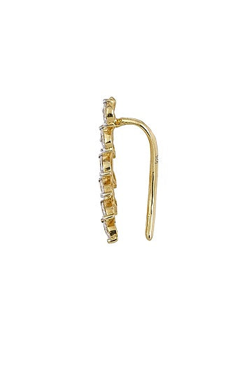Gold Rhodium Plated Zircon Stud Earrings In Sterling Silver