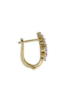 Gold Rhodium Plated Zircon Stud Earrings In Sterling Silver