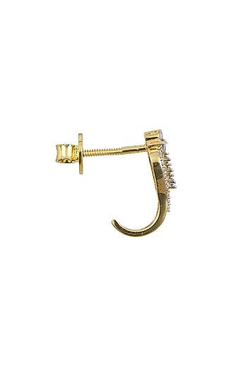 Gold Rhodium Plated Zircon Stud Earrings In Sterling Silver