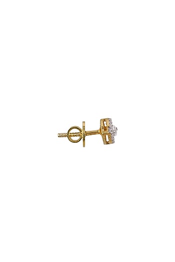 Gold Rhodium Plated Zircon Stud Earrings In Sterling Silver