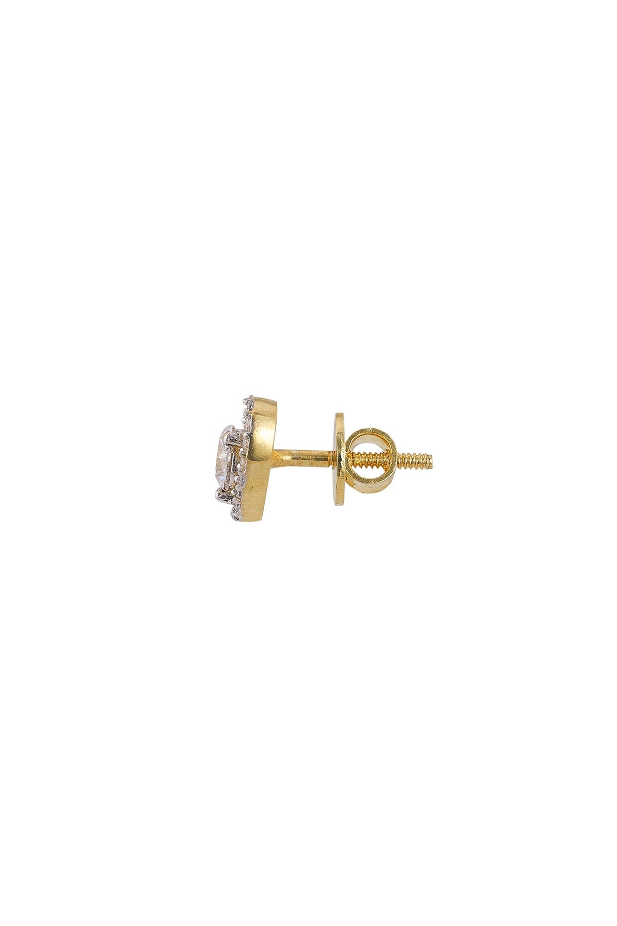 Gold Rhodium Plated Zircon Stud Earrings In Sterling Silver