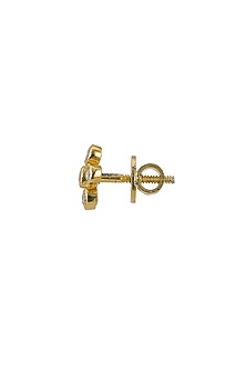 Gold Rhodium Plated Zircon Stud Earrings In Sterling Silver
