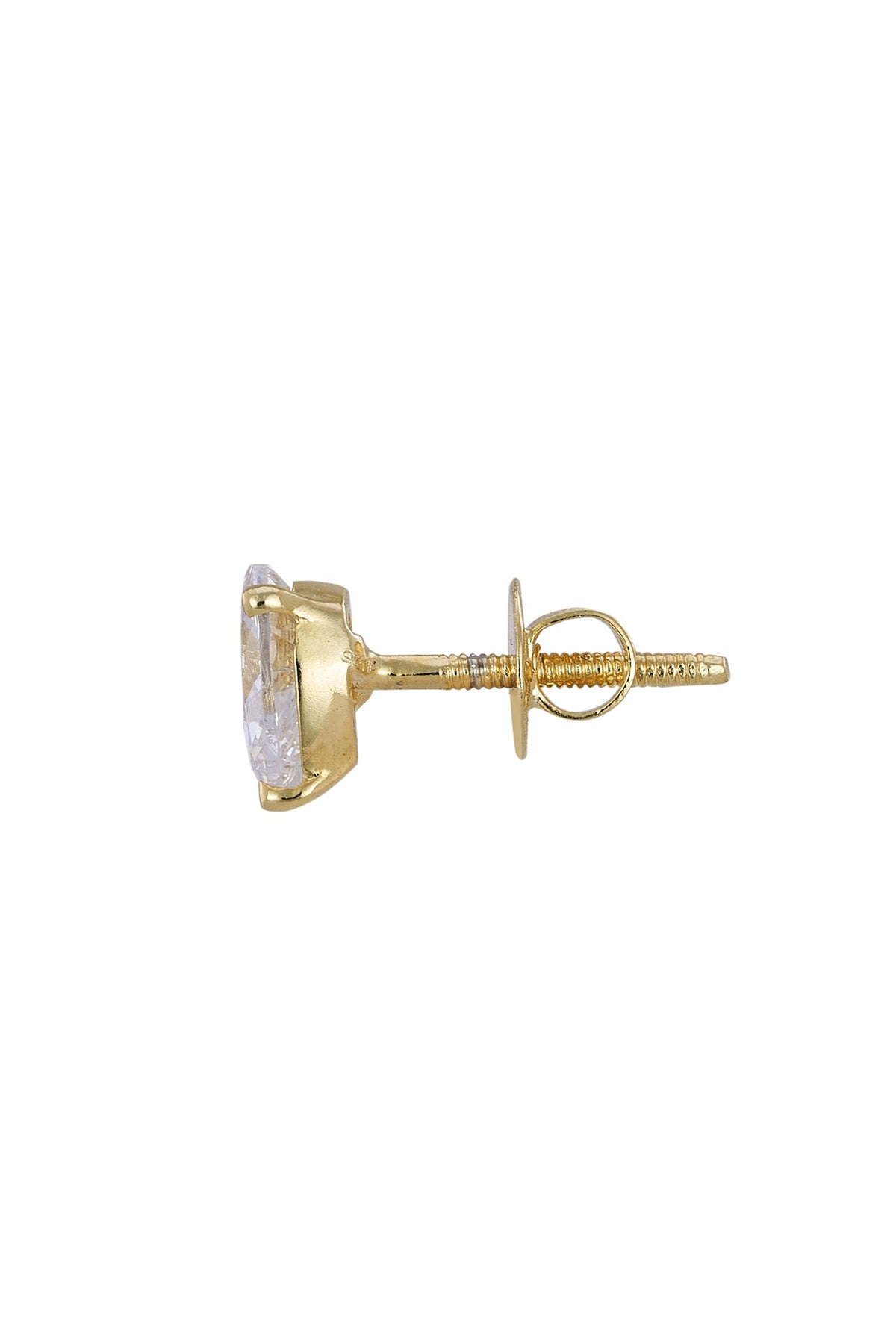 Gold Rhodium Plated Zircon Stud Earrings In Sterling Silver