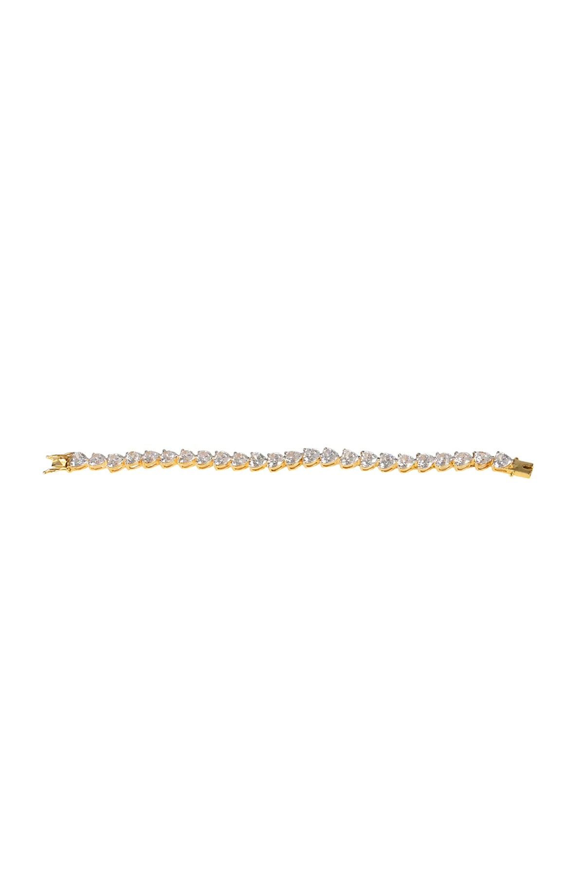 Gold Finish Zirconia Bracelet In Sterling Silver