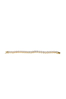 Gold Finish Zirconia Bracelet In Sterling Silver