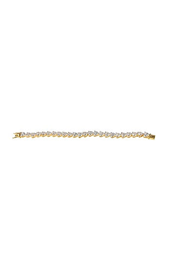 Gold Finish Zirconia Bracelet In Sterling Silver