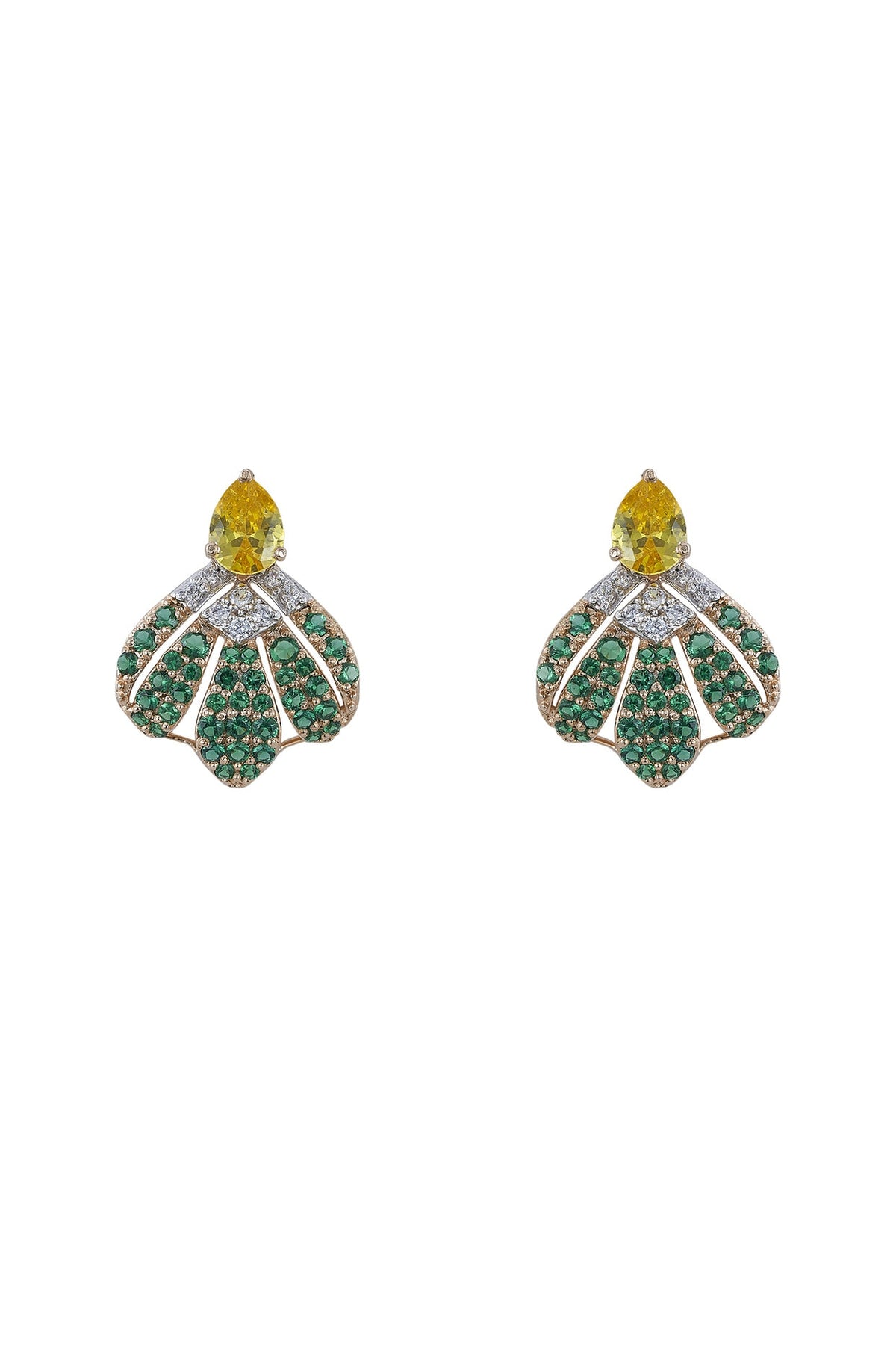Rose Gold Plated Zircon Stud Earrings In Sterling Silver
