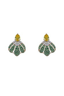 Rose Gold Plated Zircon Stud Earrings In Sterling Silver