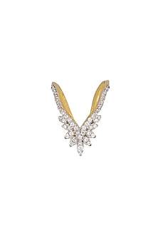 Gold Rhodium Plated Zircon Ring In Sterling Silver