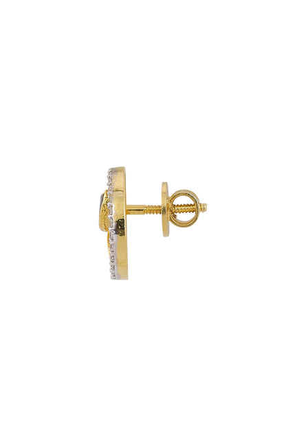 Gold Rhodium Plated Blue Zircon Stud Earrings In Sterling Silver