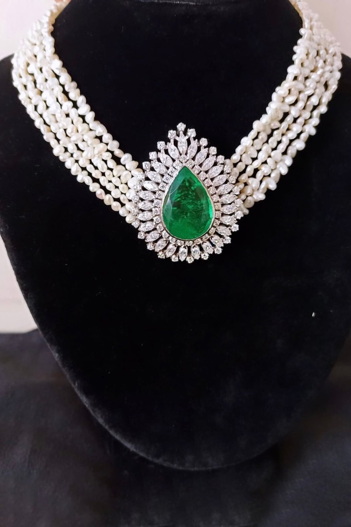 White Finish Zircon Necklace In Sterling Silver