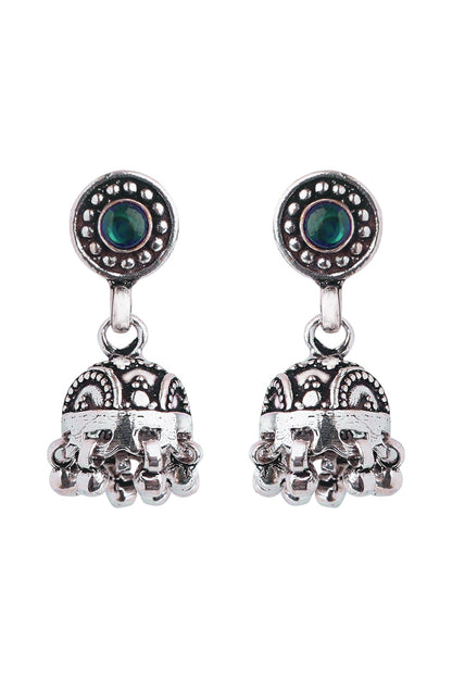 Oxidized Silver Finish Dangler Earrings In Sterling Silver