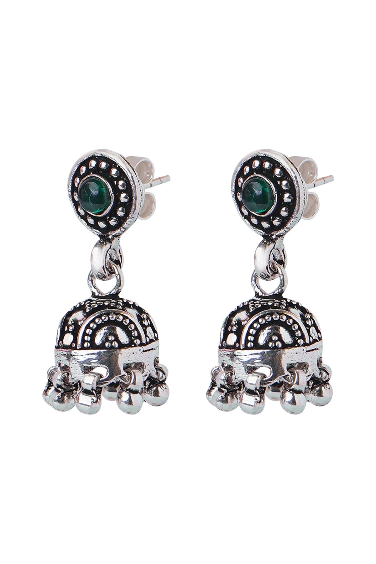 Oxidized Silver Finish Dangler Earrings In Sterling Silver