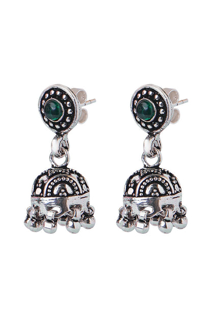 Oxidized Silver Finish Dangler Earrings In Sterling Silver