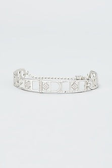 White Rhodium Finish Bracelet In Sterling Silver