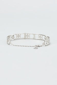White Rhodium Finish Bracelet In Sterling Silver